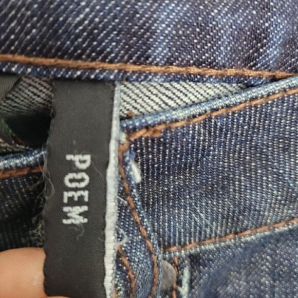 Vintage Buffalo David Bitton Sz 30 Poem Jeans Low Rise Wide Leg Dark Dingy Wash - Picture 6 of 11